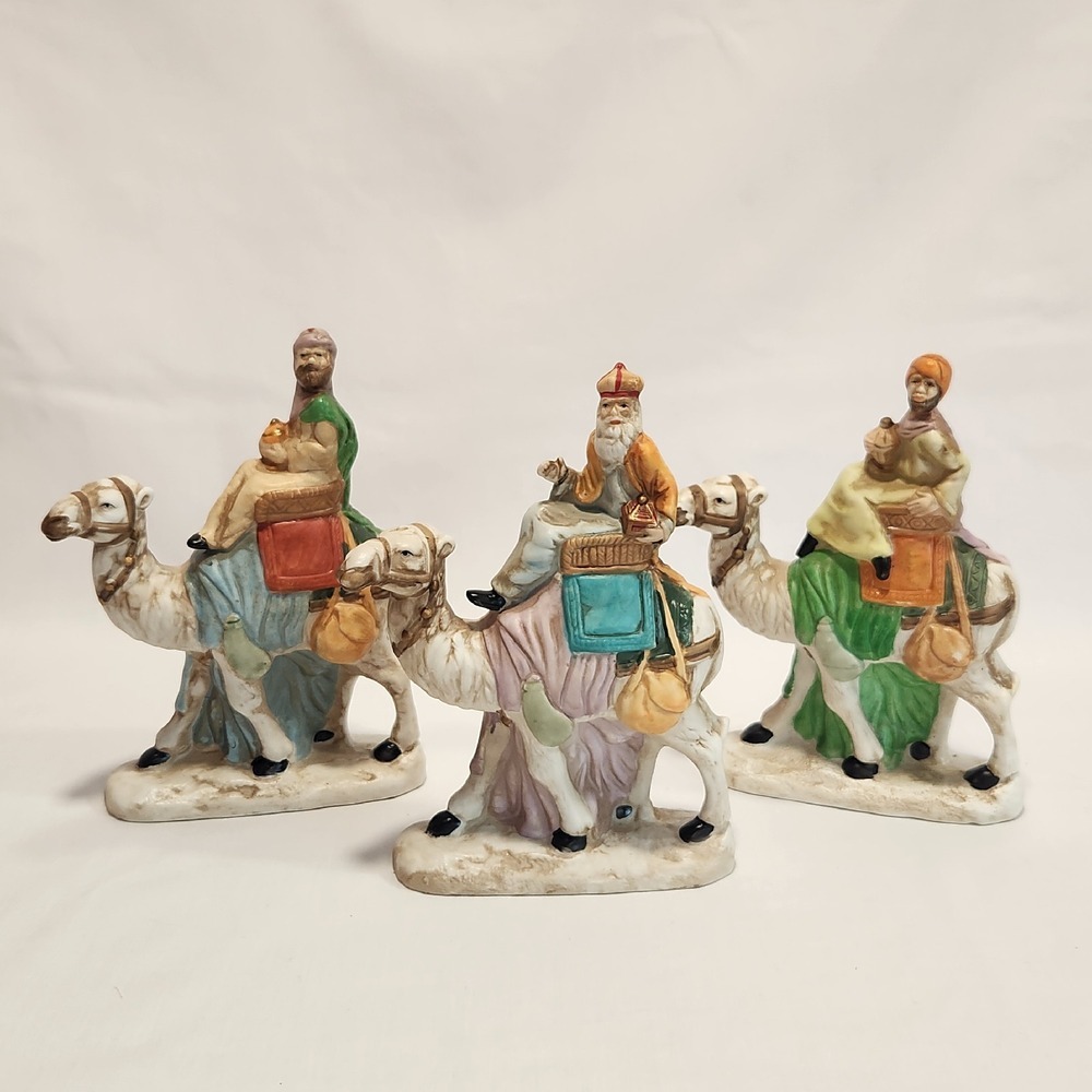 Vintage 3 Wise‎ Men On Camels Ceramic Taiwan